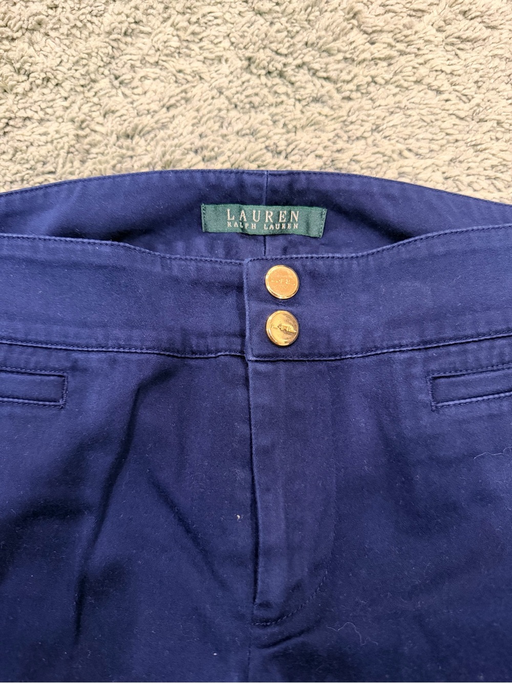 Lauren Ralph Lauren Women Navy Stretch Pants